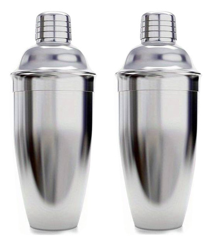 Coctelera Shaker Acero Inoxidable Utensilios Bar 500ml 2 Pzs
