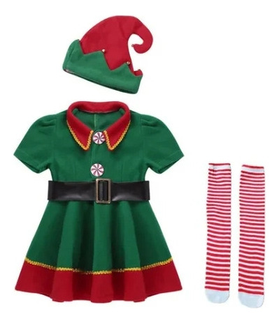 Disfraz Duenda - Vestido Elfo - Disfraz De Duende De Navidad