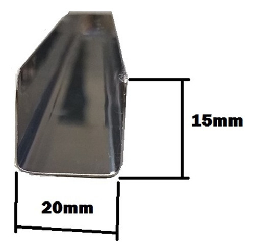 Trilho Para Churrasqueira Perfil "U" Em Inox com 60cm de comprimento - Kit 6 peças