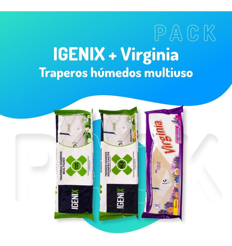 Traperos Humedos Multiuso Igenix Y Virginia- Pack X3 -