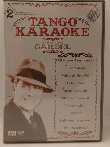 Tango Karaoke Canta Gardel Dvd Nuevo 