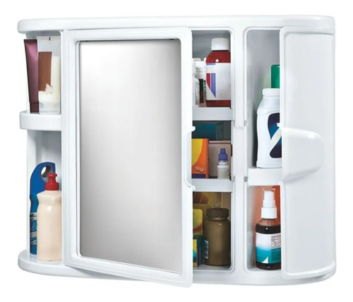 Gabinete Organizador Para Baño Con Espejo Rimax Blanco