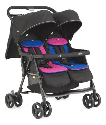 Cochecito de paseo doble Joie Aire Twin pink/blue con chasis color negro