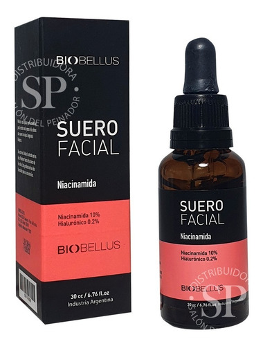Imagen 1 de 3 de Suero Facial Biobellus Niacinamida 30cc Facial Poros Arrugas