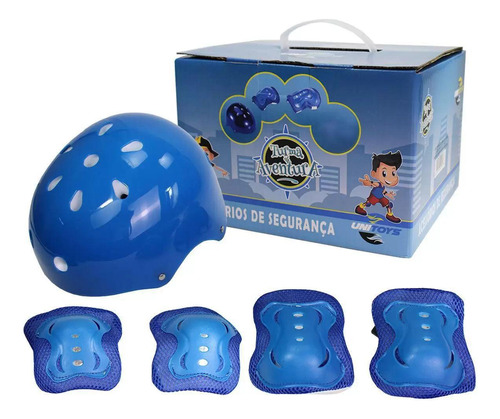 Kit Proteção Infantil Com Capacete Patins Skate Bicicleta