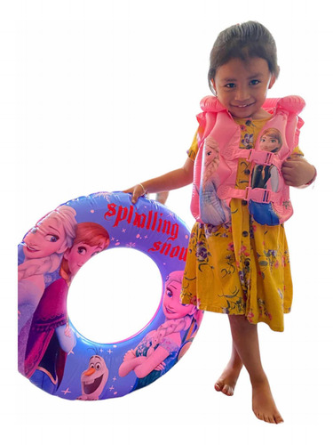 Chaleco Flotador + Salvavidas Para Niño Inflable Alberca Set