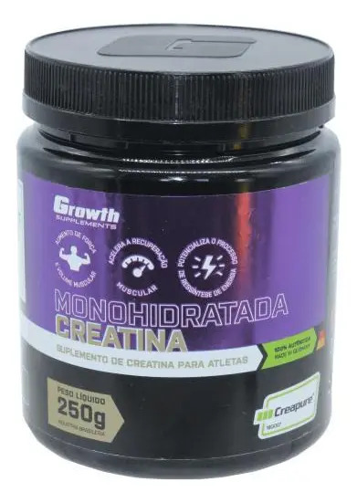 Creatina Creapure Growth 250g Aumento Massa Muscular Força