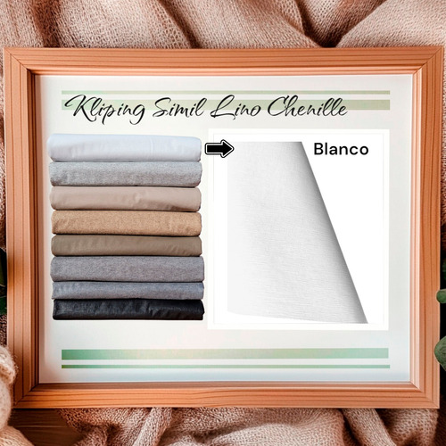 Mantel Ecocuero 3.00x1.40 Kipling Simil Tela Lino Chenille Color Blanco