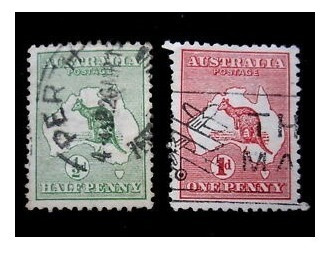 Imagen 1 de 1 de Estampillas Australia 1912/13 - Mapa Y Canguros