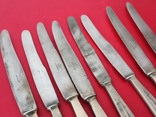 Cuchillos De Mesa Antiguos - Acero Inox Romeo - Cabo Alpaca