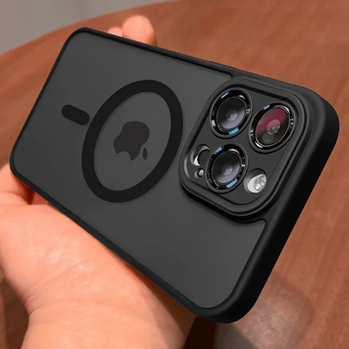 Funda Magnética De Lujo Con Armadura Translúcida Mate A Prueba De Golpes Para iPhone 16, 15, 14, 13, 12 Pro Max, Para Carga Inalámbrica
