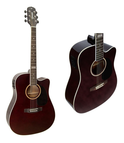 Violão Folk Giannini Gf1d Ceq Gf-1d Tdw Translucent Aço