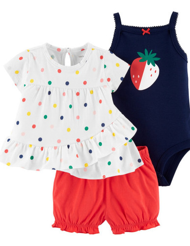 Conjunto 3p Frutilla Bebe 3 Meses