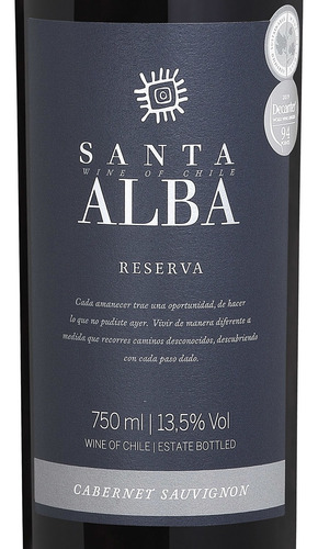 Kit 03 Un. Vinho Santa Alba Reserva Cabernet Sauvignon 750ml
