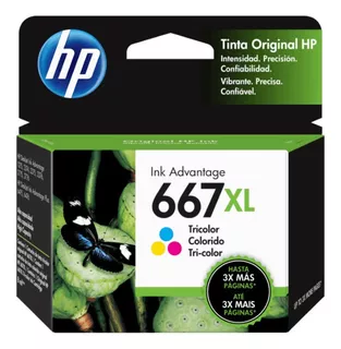 Tinta Hp 667 Xl 3ym80al Tricolor Deskjet Ink Adv 2374 330 Pa