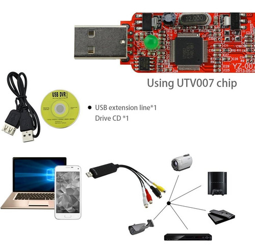 Tarjeta De Captura De Video Usb A Dvd Negro