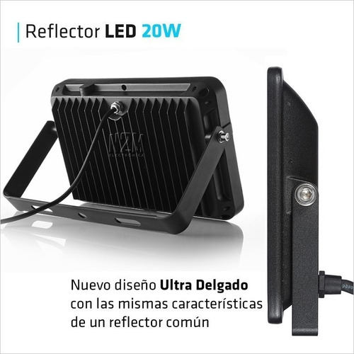 Imagen 4 de 10 de Reflector Led 20w Multiled Alta Potencia Exterior Full