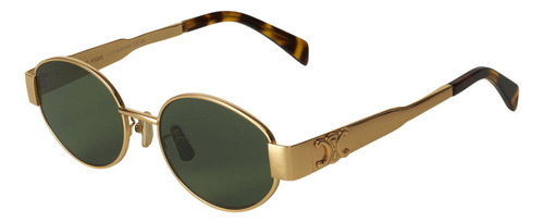 Lentes de Sol Celine Modelo Triomphe Metal 01 Cl40235u Dorado Negro Oval Shape Clasico