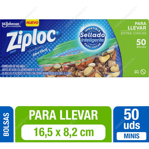Bolsas Para Snacks Ziploc 50 Bolsas Extra Chica