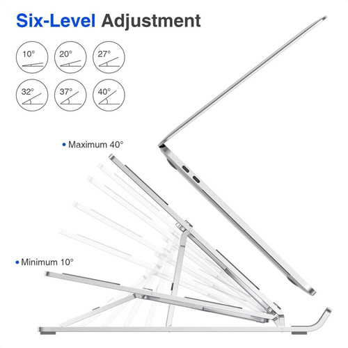 Imagen 8 de 10 de Base Soporte Para Portátil Ergonómica/reclinable, 7 Niveles