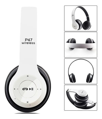 Auriculares Manos Libres Bluetooth Mp3 Radio Fm Sd Calidad ® Color Blanco