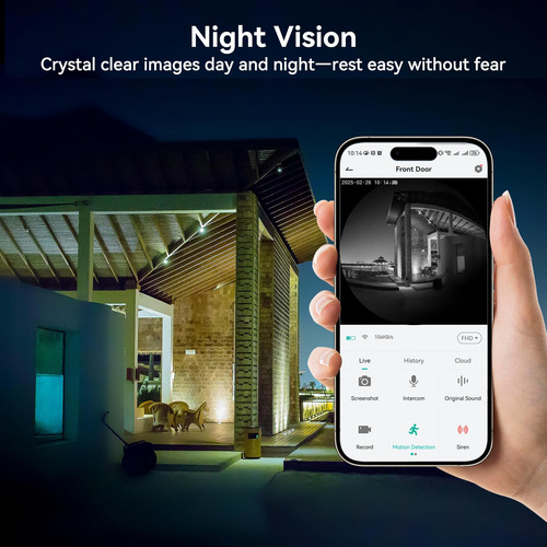 Cámara De Timbre Inalámbrica Mubview 2k 3mp 180° Con Timbre