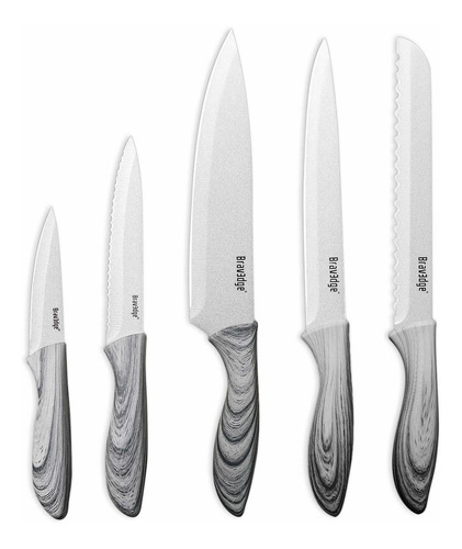 Bravedge Cuchillo De Cocina, Juego De Cuchillos De Chef De 5