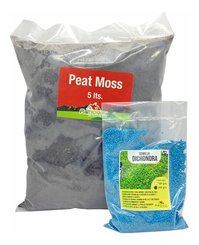 Peat Moss Sustrato 5 Litros Y Semillas De Dichondra 200 Grms