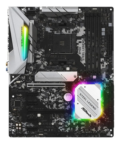 Placa madre de computadora ASRock steel legend B450