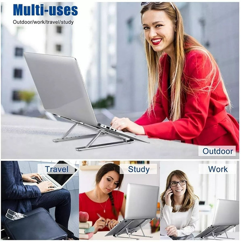Imagen 7 de 7 de Base Soporte Laptop Aluminio,plegable,portátil Y Ajustable