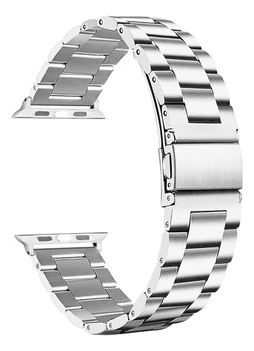 Correa Classic Para Apple Watch + Herramienta Plateado 42/44/49 Mm 2.2 Cm