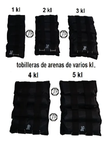 Tobilleras Pesas de Arena de 1, 2, 3, 4 y 5kg - 1KG XTREME SPORT