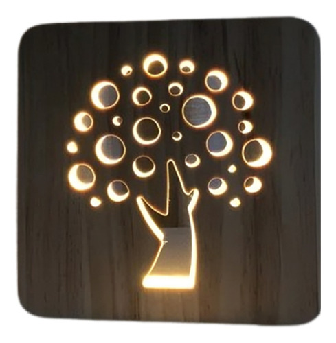 Lámpara Arbol De La Vida 3d Led Madera Luz Nocturna