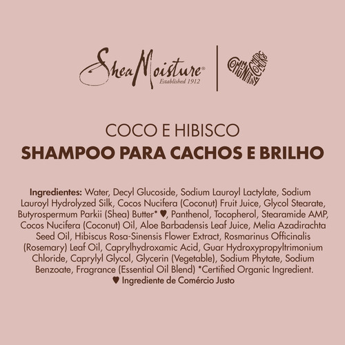 Shampoo Para Cachos Shea Moisture Coco E Hibisco 384ml