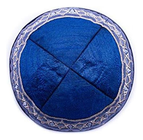 Emanuel Yair Azul Magen David Estrella Bordada Kippah Yamaka