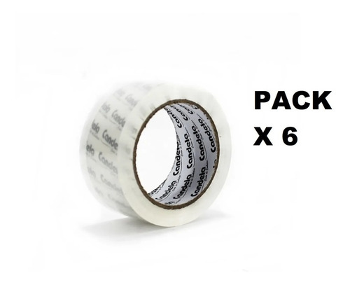 Pack X6 Unidades Cinta De Embalar Transparente 4.8cm X100mts