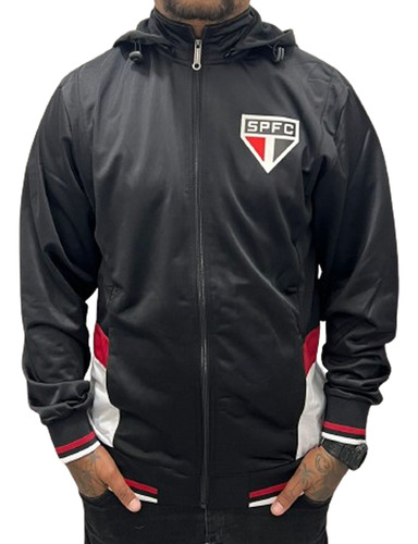 Jaqueta Trilobal Com Capuz São Paulo Fc Masculino - Preto E