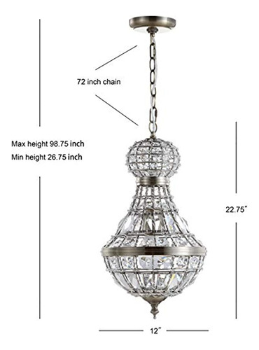 Lámpara De Araña Led (cristal, Metal, 9.8 In)diseño Imperial