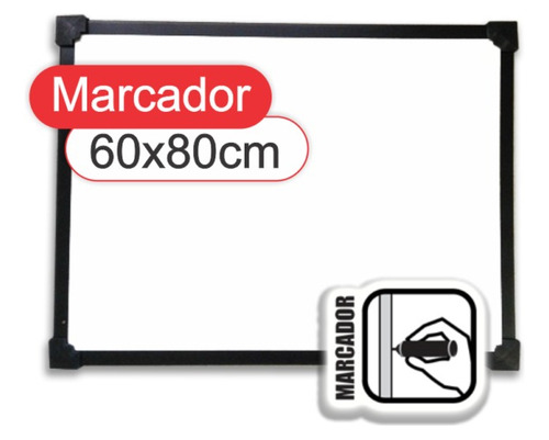 Imagen 2 de 4 de Pizarra Blanca Magnetica 60x80 Cm 060080/10 Playking