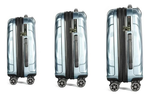 Set De Equipaje Travel Plus 3 Maletas 20 , 24 Y 28 Azul Agua