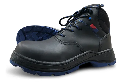 Zapato De Seguridad Piel Casco De Poliamida Suela Hule Azul