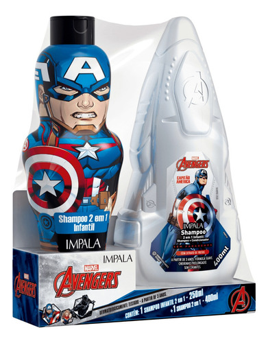  Kit Capitao America Shampoo 2 Em 1 250ml+ Shamp 400ml Impala