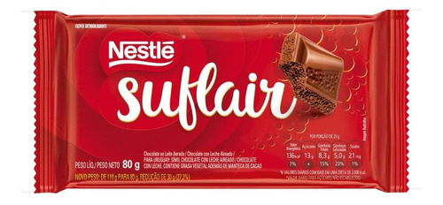 Chocolate Ao Leite Aerado Nestlé Suflair 80g