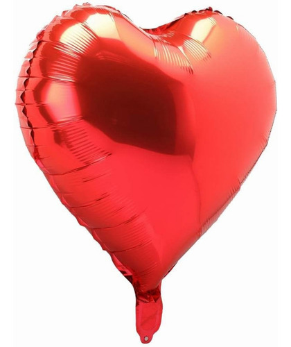 12 Globos Rojos De Corazon Metalizado, Para Ocasion Especial Rojo Corazón