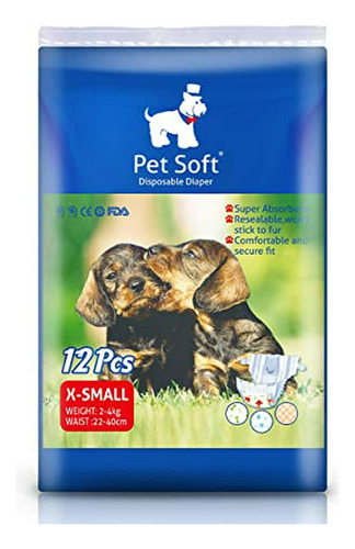 Pañales Desechables Para Perros Y Gatos - Talla Xs (12 Unida