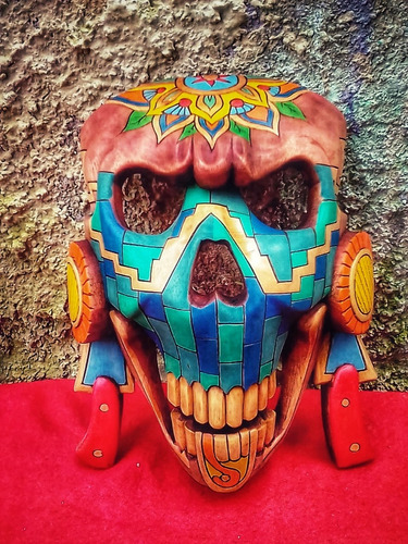 Mascara De Madera. Artesanía Mexicana Tallada 100% A Mano