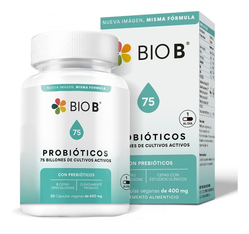 Bio B 30 Cápsulas Probióticos 75 Billones Sabor N/a