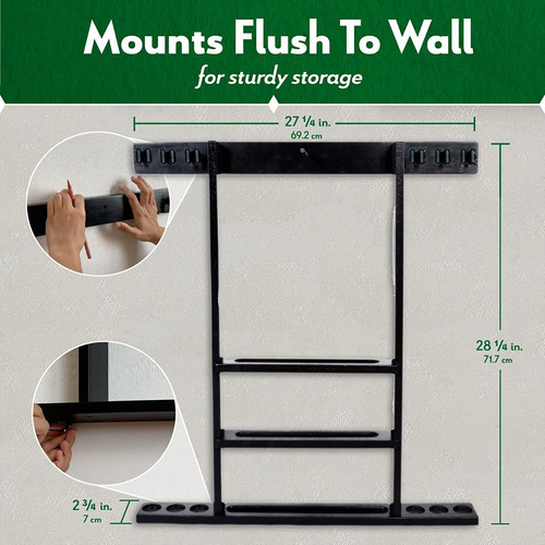 Imagen 6 de 6 de Estante De Madera Pared Para 6 Tacos De Billar Y Accesorios