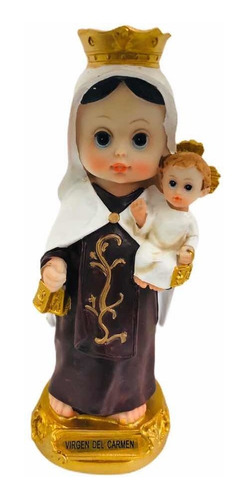 Virgen Del Carmen Infantil En Porcelana Italiana 19 Cm