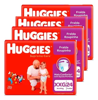 Fralda Huggies Supreme Care Roupinha Xxg Kit Com 4 Unidade